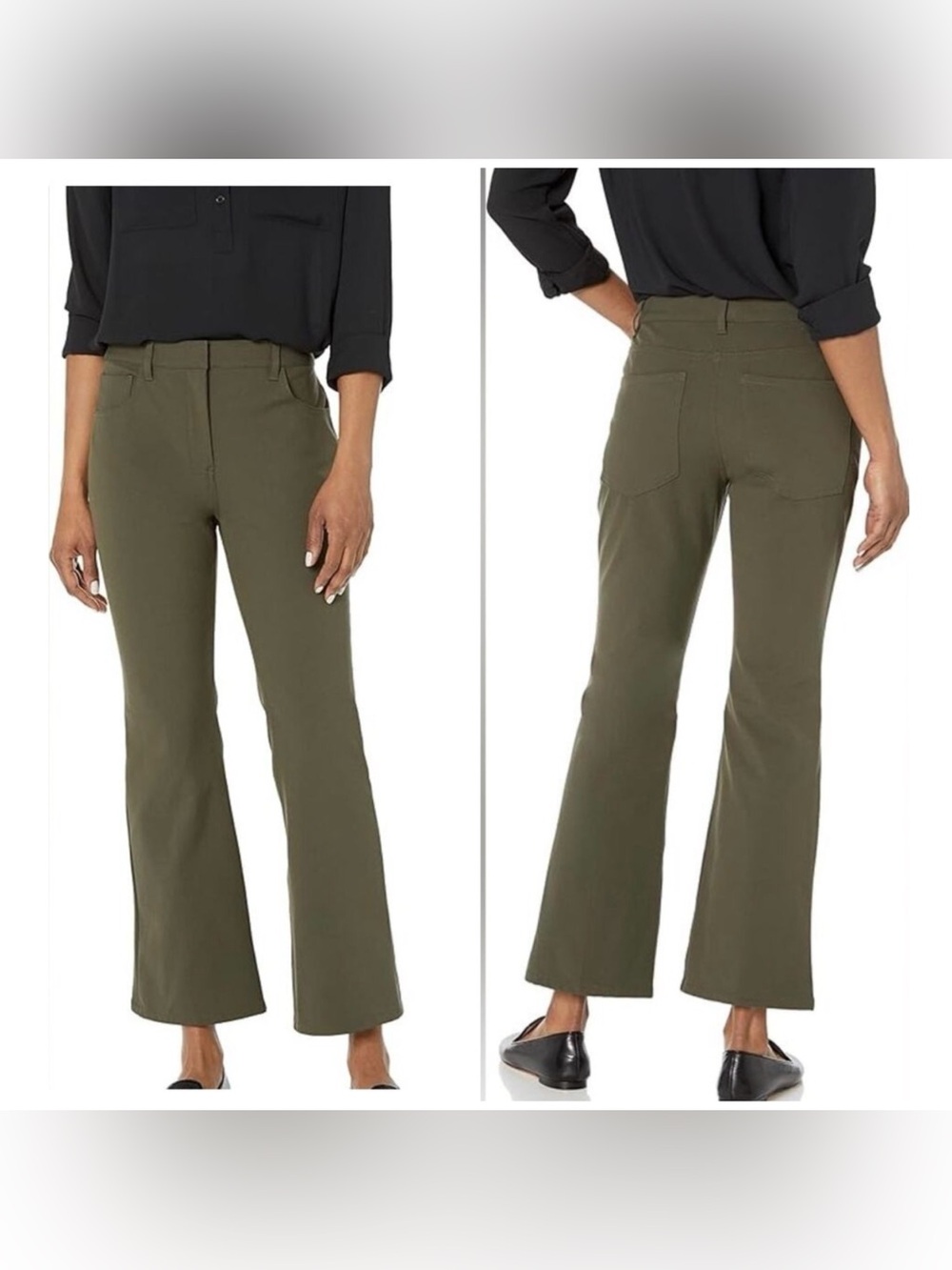 Theory 5-Pocket Kick Pant in Stretch Cotton (Eco Bi-Stretch) Olive Green Size 6